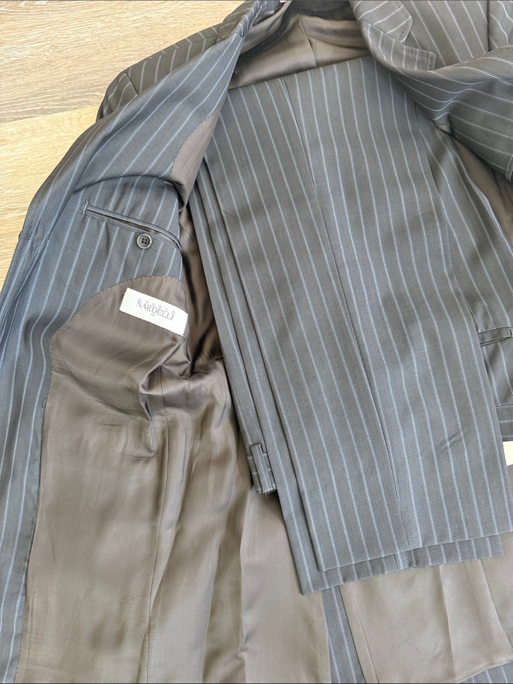 Men's navy Pinstripe Suit - Classic Two-Button Blazer & pants